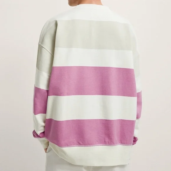 Zara | Striped Print Sweatshirt - Purple & White - Picture 4 of 12